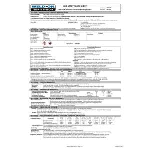Thumbnail preview for IPS Weld-On 4 Acrylic Cement Safety Data Sheet