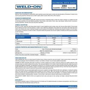 Thumbnail preview for IPS Weld-On 2354 Solvent Cement Technical Data Sheet