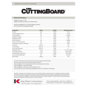 Thumbnail preview for King CuttingBoard Physical Properties Technical Data Sheet