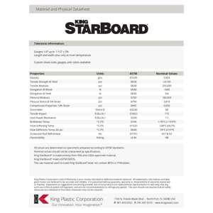 Thumbnail preview for King StarBoard Physical Properties Technical Data Sheet