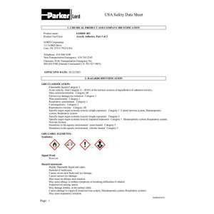 Thumbnail preview for Lord 403 Acrylic Adhesive Safety Data Sheet