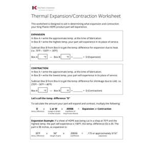 Thumbnail preview for Expansion and Contraction Worksheet