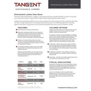 Thumbnail preview for Tangent Poly Lumber Technical Data Sheet