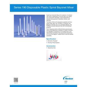 Thumbnail preview for Nordson EFD Series 190 Spiral Bayonet Mixer Technical Data Sheet