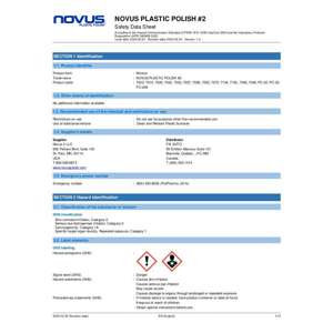 Thumbnail preview for Novus Plastic Polish 2 Safety Data Sheet