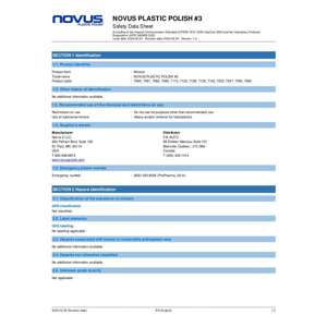 Thumbnail preview for Novus Plastic Polish 3 Safety Data Sheet