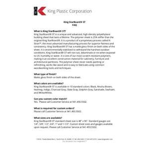 Thumbnail preview for King StarBoard® ST FAQ