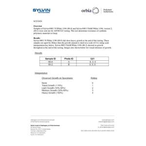 Vista previa de la prueba de crecimiento de moho G21 Sylvin 70 Durómetro
