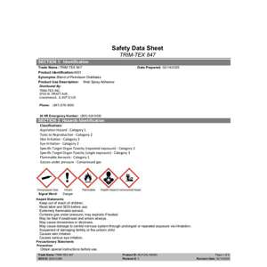 Preview of SDS TRIM-TEX 847 SPRAY ADHESIVE