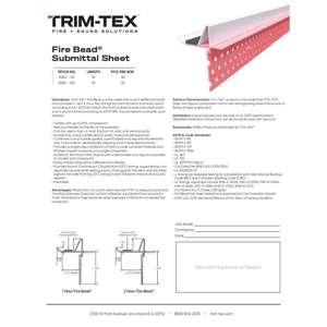 Preview of Fire Bead Submittal Sheet R3