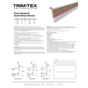 Preview of Fire Gasket Submittal Sheet