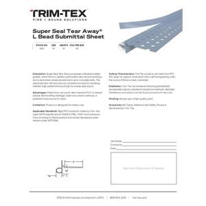 Preview of Super Seal Tear Away L Bead Submittal Sheet
