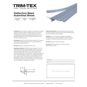 Preview of Deflection Bead Submittal Sheet