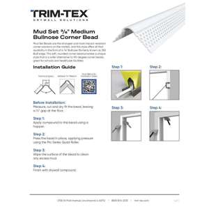 Preview of Mud Set Medium Bullnose Corner Bead Installation Guide