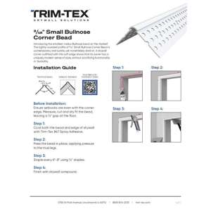 Preview of Small Bullnose Corner Bead Installation Guide
