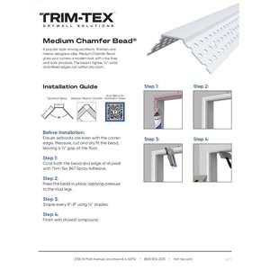 Preview of Medium Chamfer Bead Installation Guide