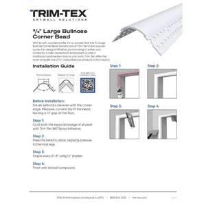 Preview of Large Bullnose Corner Bead Installation Guide