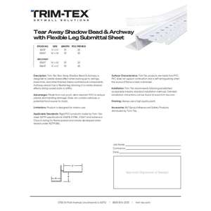 Preview of Tear Away Shadow Bead and Archway Submittal Sheet R2