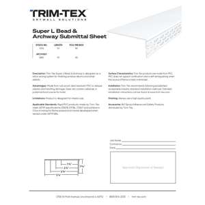 Preview of Super L Bead and Archway Submittal Sheet R2