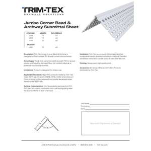 Preview of Jumbo Corner Bead and Archway Submittal Sheet R2