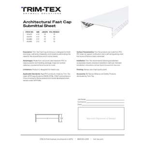 Preview of Architectural Fast Cap Submittal Sheet