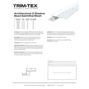 Preview of Architectural Z Shadow Bead Submittal Sheet R2