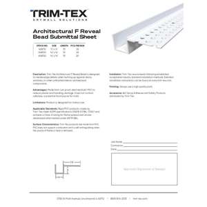 Preview of Architectural F Reveal Bead Submittal Sheet R2