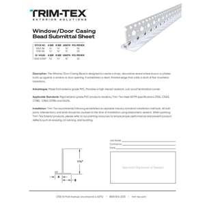 Preview of WindowDoor Casing Bead Submittal Sheet R1