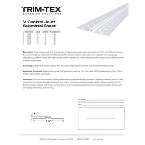 Preview of V Control Joint Submittal Sheet