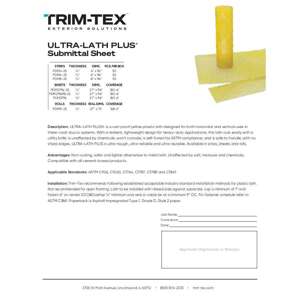 Preview of ULTRA-LATH PLUS® Submittal Sheet
