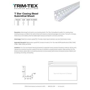 Preview of T Bar Casing Bead Submittal Sheet
