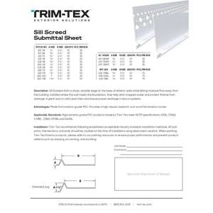 Preview of Sill Screed Submittal Sheet