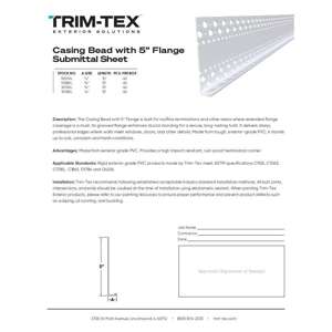 Preview of Casing Bead with 5 Flange Submittal Sheet