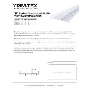 Preview of “F” Series Continuous Soffit Vent  Submittal Sheet