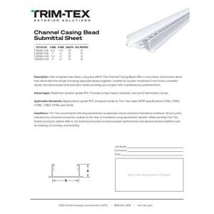 Preview of Channel Casing Bead Submittal Sheet