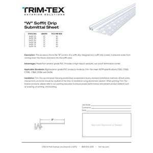 Preview of “W” Soffit Drip Submittal Sheet