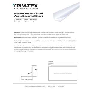 Preview of InsideOutside Corner Angle Submittal Sheet
