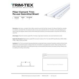 Preview of Fiber Cement Trim Reveal Submittal Sheet