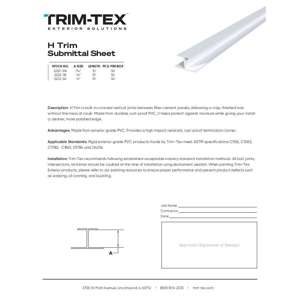 Preview of H Trim Submittal Sheet