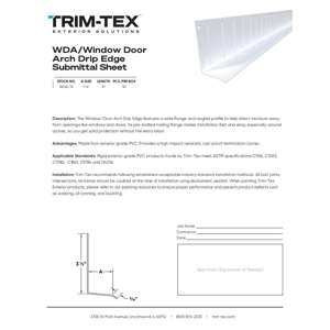 Preview of WDAWindow Door Arch Drip Edge Submittal Sheet