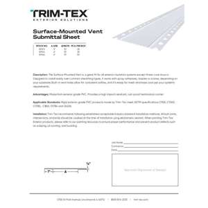 Preview of Surface-Mounted Vent Submittal Sheet
