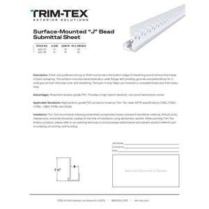 Preview of Surface-Mounted “J” Bead Submittal Sheet