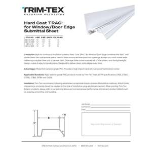 Preview of Hard Coat TRAC for Window-Door Edge Submittal Sheet