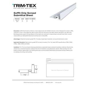 Preview of Soffit Drip Screed Submittal Sheet
