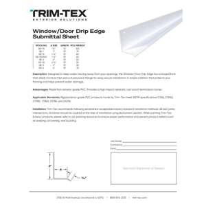 Preview of WindowDoor Drip Edge Submittal Sheet
