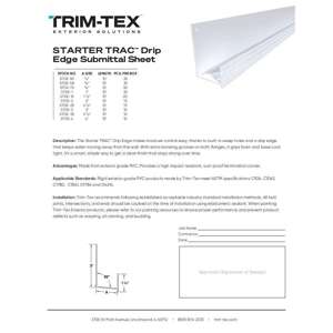 Preview of STARTER TRACTM Drip Edge Submittal Sheet