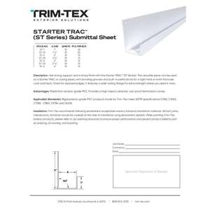Preview of STARTER TRACTM (ST Series) Submittal Sheet