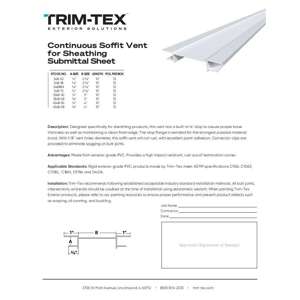 Preview of Continuous Soffit Vent for Sheathing Submittal Sheet