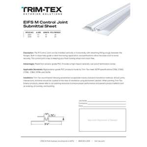 Preview of EIFS M Control Joint Submittal Sheet