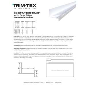 Preview of CB STARTER TRACTM with Drip Edge Submittal Sheet